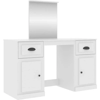 Afbeelding van vidaXL Kaptafel met spiegel 130x50x132,5 cm wit