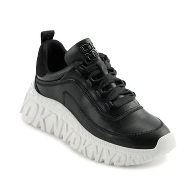 Afbeelding van DKNY Lacombe LACE UP Sneakers laag, Dames, Maat: 36, Black Leer