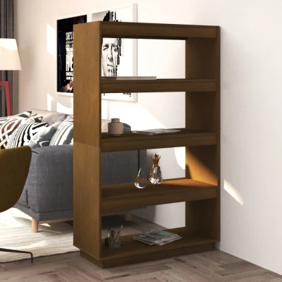 Afbeelding van Boekenkast/kamerscherm 80x35x135 cm grenenhout honingbruin
