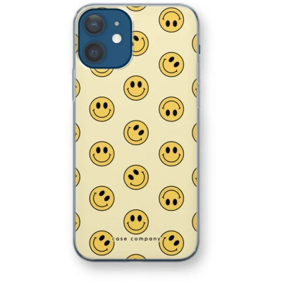 Afbeelding van Case Company® hoesje geschikt voor iPhone 12 Smiley N2 Soft Cover Telefoonhoesje Bescherming aan alle Kanten en Schermrand
