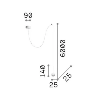 Afbeelding van Ideal Lux Archimede Sfera hanglamp, zwart, metaal