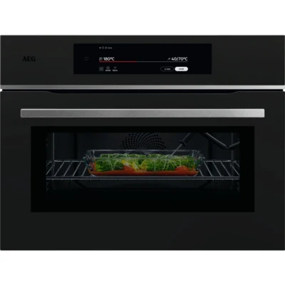 Afbeelding van AEG TKK8N821T 9000 ProAssist CombiQuick Heteluchtoven Met Magnetron Zwart Inbouw solo oven combi Inhoud: 44 Liter