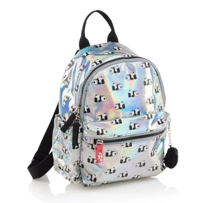 Afbeelding van Back2Fun Rugzak Mini 2 Comp. Holografisch B2F, uniseks, kinderen, 195 x 95 265 mm, metallic zilver, mm