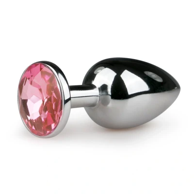 Afbeelding van Buttplug Met Kristal Zilver/Roze Levensecht Gevoel