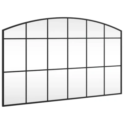 Afbeelding van Wandspiegel boog 100x60 cm ijzer zwart