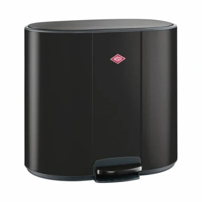 Afbeelding van Multi Collector 2 Afvalscheiding x 25L Zwart mat Wesco Vuilnisbak Prullenbak Met pedaal 50 L