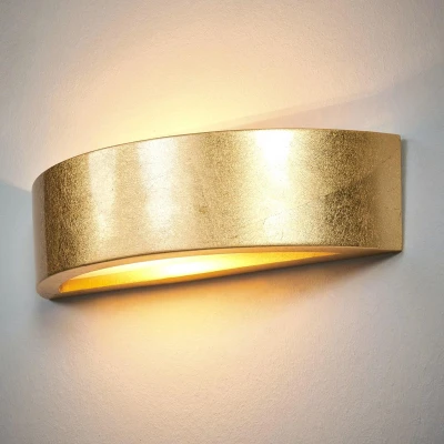 Afbeelding van Lindby wandlamp 1licht gips, metaal H: 7.5 cm E14 goud