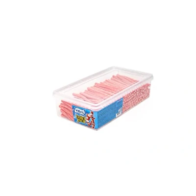 Afbeelding van Vidal Dulcipica aardbei traktaties zoethout gevuld rood met pica deksel dienblad van 200 stuks.