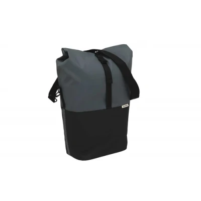 Afbeelding van New Looxs Nyborg Single Fietstas Enkel Afneembare Schoudertas 13 inch Laptopvak Waterdicht Polyester 17 liter Zwart &amp; Donker Grijs
