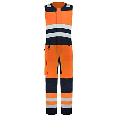 Afbeelding van Tricorp Bodybroek High Vis Bicolor 753007 Mannen Oranje/Ink 42