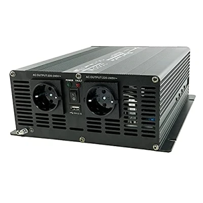 Afbeelding van SOLARTRONICS NM 2000 Spanningsomvormer, 12 V, 230 gemodificeerde sinus, W, 4000 piekvermogen, omvormer V naar stroomomvormer met Schuko stekker en USB