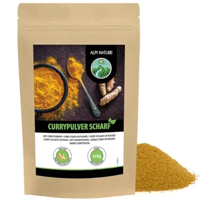 Afbeelding van Pikant kerriepoeder, 500 g, kruidenmix voor typische Indiase curry, hersluitbare verpakking
