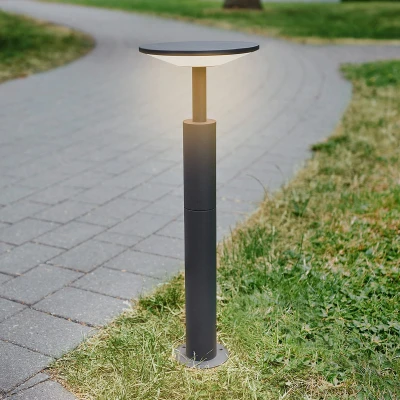 Afbeelding van Lucande LED buitenlamp aluminium, kunststof H: 60 cm antraciet, opaal