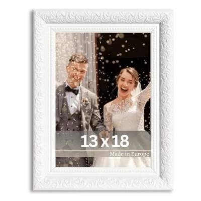 Afbeelding van Victor Antieke fotolijst &quot;Rubens&quot; wit in 13x18cm lijst: 30x20mm barokke stijl antiek frame verschillende maten en kleuren (13x18, wit)