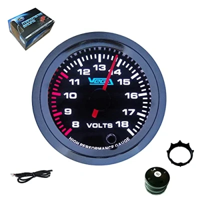 Afbeelding van Vega® drukmeter, hoge precisie, voltmeter, 8 tot 18 V, 7 kleuren, 52 mm
