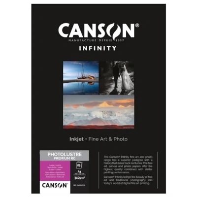 Afbeelding van CANSON Infinity Premium RC fotokroonluchter, doos met 25 vellen fotopapier, glanzend, A4 310 g/m², extra wit