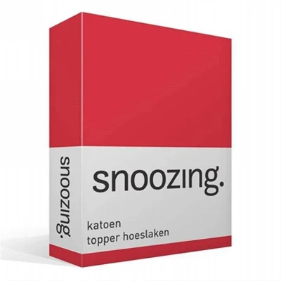 Afbeelding van Snoozing Katoen Topper Hoeslaken Tweepersoons 120x200 cm Rood