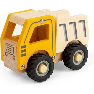Afbeelding van Auto Vrachtauto Kiepwagen Geel 13.4x10x7.5cm