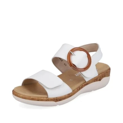 Afbeelding van Remonte Sandalen met plateauzool white, Dames, Maat: 36, White Leer/ synthetisch