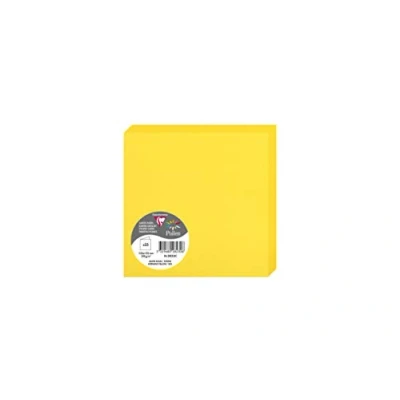 Afbeelding van 50x dubbele blanco kaarten, geel, van Pollen Clairefontaine, 13,5cm x 13,5cm.