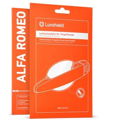 Afbeelding van Luxshield Beschermfolie voor deurklink auto Alfa Romeo Tonale I 2022 2023 krasbestendig, lakbescherming, transparant glanzend zelfklevend