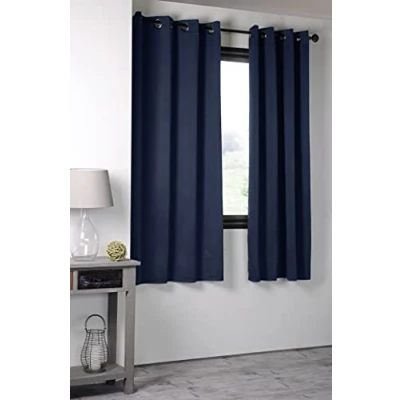 Afbeelding van Rideau verduisteringsgordijn , 135 x 180 cm. 100% polyester ringen marineblauw