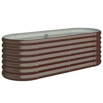 Afbeelding van Plantenbak 114x40x36 cm gepoedercoat staal bruin