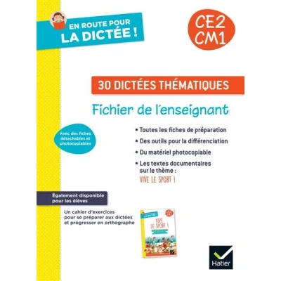 Image de En route pour la dictée CE2 CM1 ! Vive le sport Ed. 2024 Fichier de l&#039;enseignant