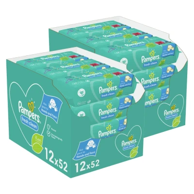 Afbeelding van Pampers Fresh Clean Billendoekjes 1248 doekjes 24 x 52