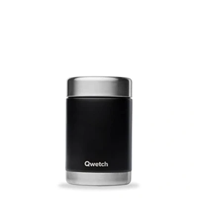 Afbeelding van QWETCH Thermosbox voor onderweg zwart 340 ml Voedselbox van roestvrij staal 5 uur warm en 7 koud BPA vrij waterdicht lunchbox kantoor, reizen, kamperen, picknick, wandelen