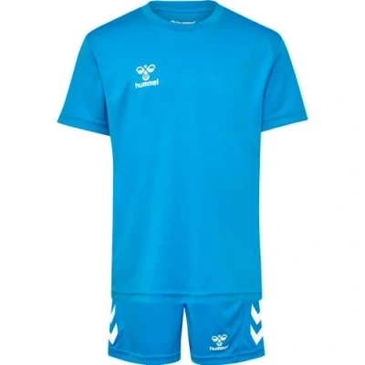 Image de hummel Hmllogo Set Kids Ensemble de shorts unisexe pour enfants, Bleu Diva, 152