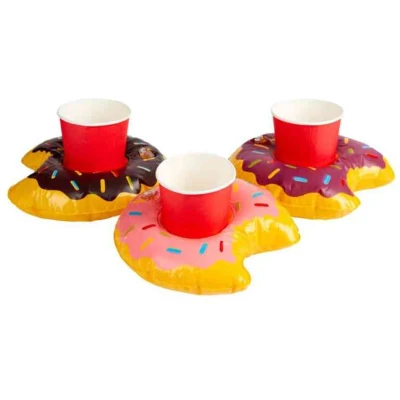 Afbeelding van Smiffys Inflatable Donut Drink Holder Ring Feestdecoratie Multicolours