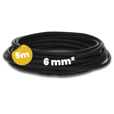 Afbeelding van Kalitec Kabelkabel H07V K 6 mm² zwart 5 m flexibel streng fijndradige bedrading enkele kabel voor schakelkast schakeldraad