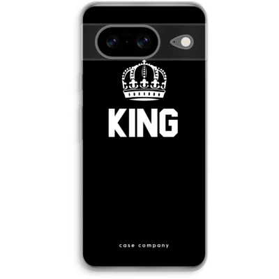 Afbeelding van Case Company® hoesje geschikt voor Google Pixel 8 King zwart Soft Cover Telefoonhoesje Bescherming aan alle Kanten en Schermrand