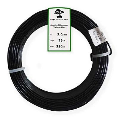Afbeelding van Grow A Bonsai Tree geanodiseerd aluminium draad, 2 mm, 250 g grote rol, (2,0 zwart)