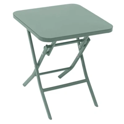Afbeelding van Hesperide Bijzettafel/tuin tafel Oase metaal wit 40 x 45 cm voor buiten inklapbaar Camping