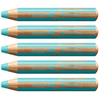 Afbeelding van Kleurpotloden STABILO 880 woody 3 in 1 multitalent pastel blauw