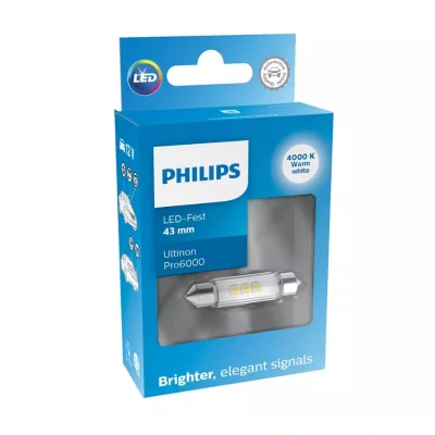 Afbeelding van Philips SV8.5 Festoon 43mm Neutraal Wit 4000K 12V