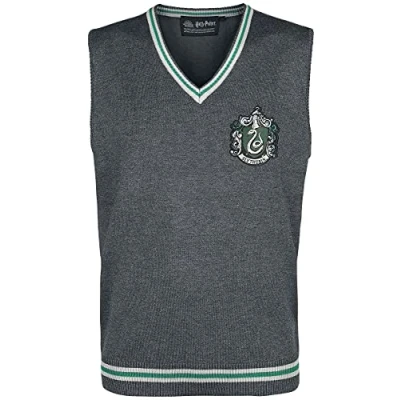 Afbeelding van Harry Potter Slytherin Heren mouwloze zwarte trui XS