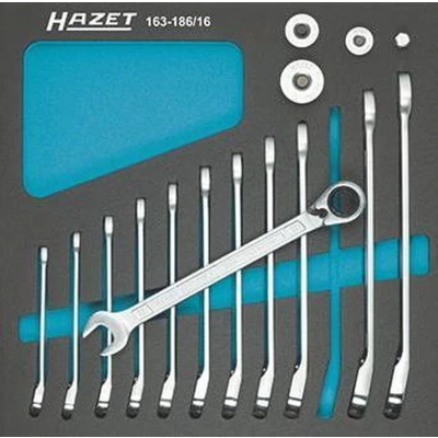 Afbeelding van Hazet 163 186/16 Steek ringsleutelratelset 12 delig 8 19 mm
