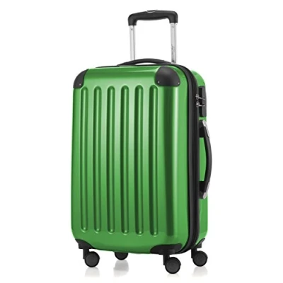 Afbeelding van HAUPTSTADTKOFFER Alex harde Koffer trolley rolkoffer reiskoffer, 4 dubbele wielen, uitbreiding, groen, 55 cm,