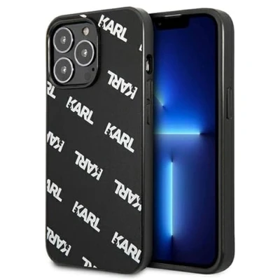 Afbeelding van Karl Lagerfeld KLHCP13LPULMBK3 iPhone 13 Pro / 6.1 hardcase zwart/zwart Allover