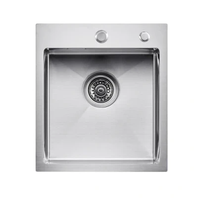 Image de VEVOR Évier de cuisine montage par le haut en acier inox cuve simple 40 cm noir