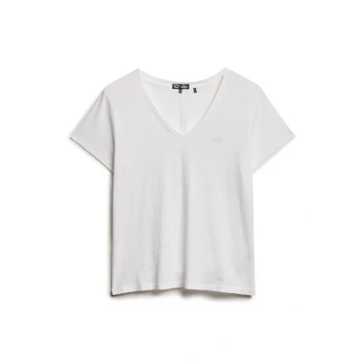 Afbeelding van Superdry Vneck Tshirt basic, Dames, Maat: 38, Optic
