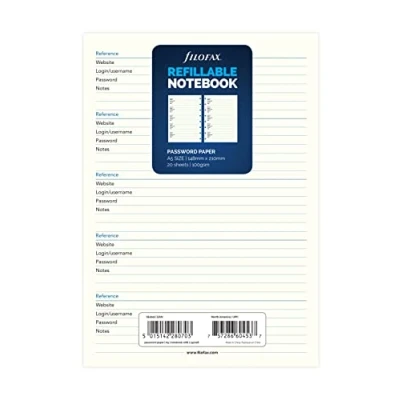 Afbeelding van Filofax B152028 navulverpakking voor notitieboek, DIN A5, wachtwoordpapier