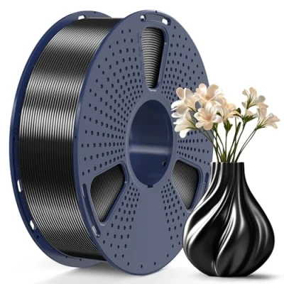 Afbeelding van SUNLU PLA Plus 3D printerfilament 1,75 mm, zijdedraad + zwart +/ 0,02 spoel 1 kg voor FDM printers