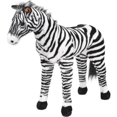Afbeelding van vidaXL Speelgoedzebra staand XXL pluche zwart en wit