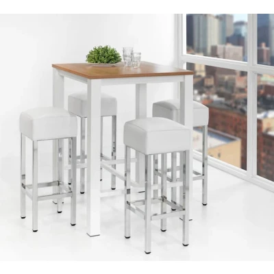 Afbeelding van Hoge tafel: Statafel of bartafel 80x80cm Aluminium Beuken