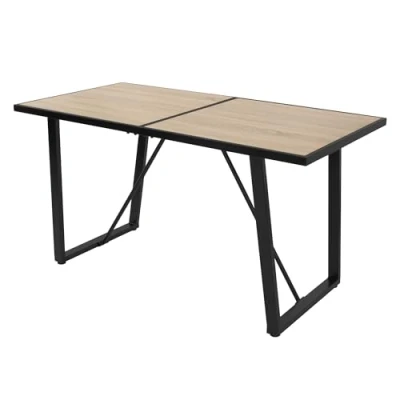 Afbeelding van Eettafel 140x70 cm met zwart onderstel voor 4 6 personen ML design