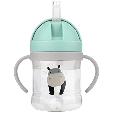 Afbeelding van EACHPT Leerbeker voor baby&#039;s, 250 ml, lekvrij, verzwaarde rietje, leerbeker, peuters vanaf 8 maanden, groen